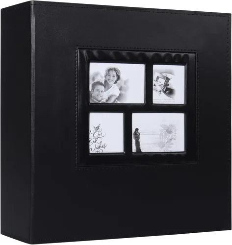 Miniatura 16 de Álbum de Fotos 4x6 para 300 Fotos Cubierta de Cuero PU Página Interior Negra para Álbumes de Boda Libro de Fotos Familiar Bebé Aniversario Bolsillo