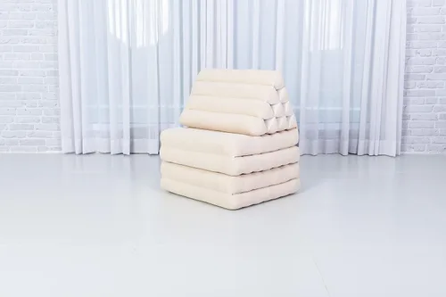 Miniatura 5 de Leewadee Cómodo colchón japonés de suelo, cama tailandesa con cojín triangular, colchón futón, tapete de masaje tailandés XL extra largo, 89 x 20