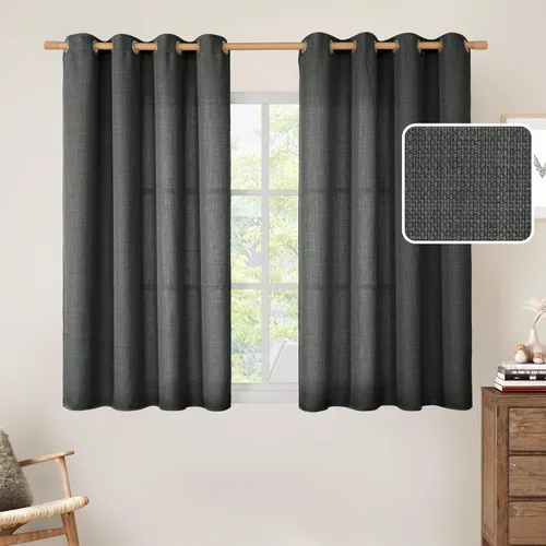 Miniatura 43 de LAMIT Cortinas de Lino Blancas Semitransparentes para Dormitorio, Paneles Filtrantes de Luz, Cortinas de Lino con Ojales de Protección de Privacidad