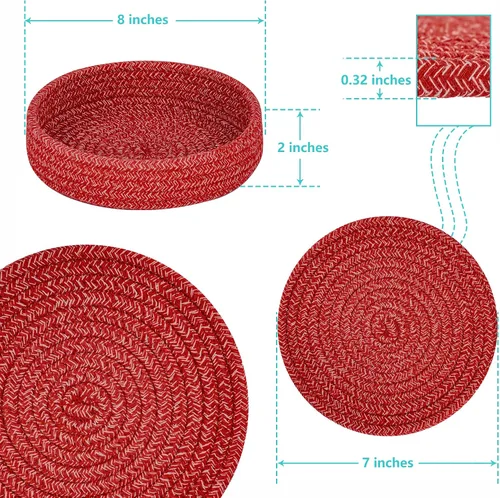 Miniatura 3 de Salvamanteles para platos calientes, ollas y sartenes, almohadillas calientes con cesta de almacenamiento, soportes para ollas para cocina, tapete