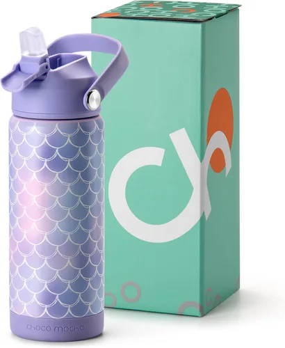 Miniatura 28 de Botella de Agua Choco Mocha para Niños para la Escuela, Botella de Agua Aislada para Niños de Acero Inoxidable para Niños, 14 Oz Camión Monstruo