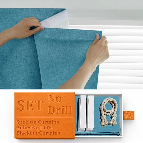 Miniatura 16 de Cortina opaca adhesiva, tratamiento completo de ventana de oscuridad para oficina en casa