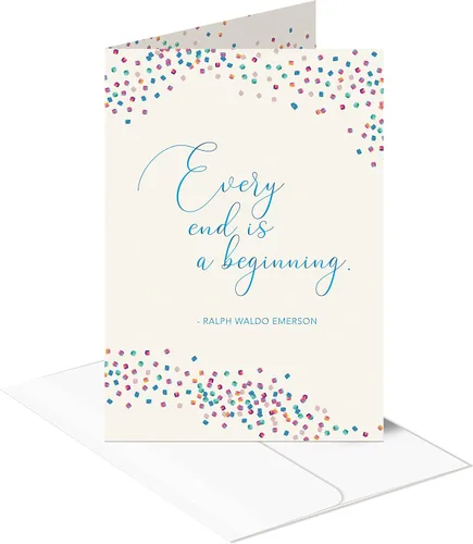 Better Office Products Tarjeta de despedida con sobre, elegante diseño de lámina metálica, tarjeta Will Miss You, tarjeta de jubilación de compañero