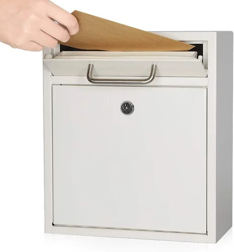 Miniatura 18 de KYODOLED Buzón de pared para exterior, cerradura de combinación, grande, negro Sturdy Steel, Anti-theft Large Drop Box, Ideal for Home, Office