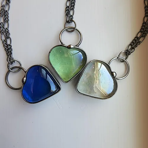 Miniatura 11 de Handmade Glass Chunky Heart Necklace