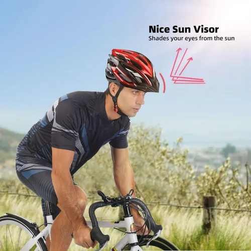 Miniatura 6 de Basecamp Casco de bicicleta para mujeres y hombres con luz LED de seguridad extraíble, visera solar, casco de bicicleta ligero, ajustable
