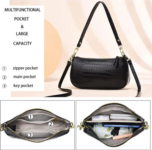 Miniatura 4 de Bolsos pequeños de hombro para mujer, bolsos cruzados clásicos retro, lindo bolso de mano y bolso de mano