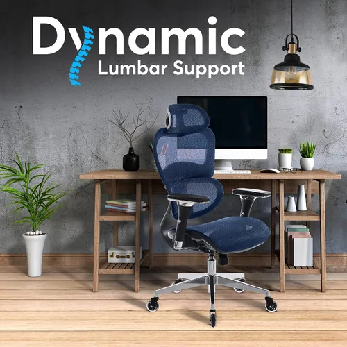 Miniatura 8 de Oline ErgoPro Silla de oficina ergonómica – Silla de escritorio con reposa-brazos ajustable en 4D, soporte lumbar 3D y ruedas delgadas – Silla