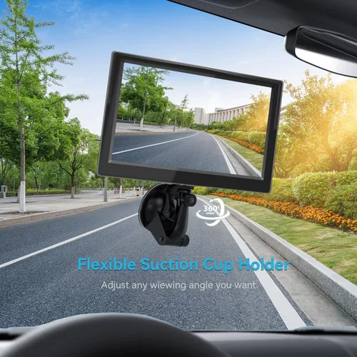 Miniatura 8 de Cámara de respaldo con monitor de 5 pulgadas Fácil instalación: Plug-Play Líneas de guía DIY Visión nocturna clara HD 1080P Cámara de visión trasera