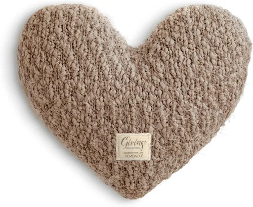DEMDACO Almohada decorativa de felpa en forma de corazón de color rosa pálido de 10 x 11 pulgadas