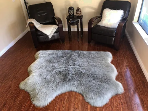 Miniatura 31 de LAMBZY Alfombra sintética de piel de oveja auténtica, con textura inferior gruesa, fuerte, fácil de lavar, resistente a las manchas, perfecta