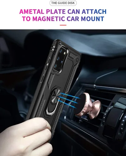Miniatura 2 de Funda para Samsung Galaxy Note 20, Note20 5G con protectores de pantalla HD, soporte de anillo de metal de grado militar Androgate con soporte de 15