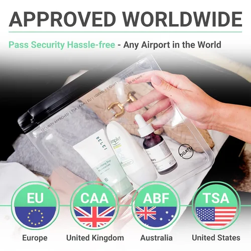Miniatura 3 de Ogato 3 piezas – Neceser aprobado por la TSA – Nuestras bolsas de aseo transparentes de tamaño de cuarto de galón están aprobadas por seguridad