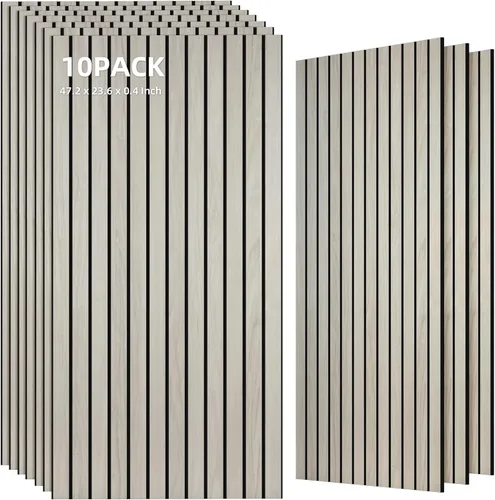 Miniatura 16 de Paquete de 10 paneles acústicos grandes, paneles de espuma insonorizante de 48 x 24 x 0.4 pulgadas para paredes, paneles premium de amortiguación