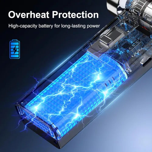Miniatura 7 de Mini plumero eléctrico ultrafino de aire comprimido de 150,000 rpm, súper potencia, plumero de aire inalámbrico recargable, potente flujo de aire