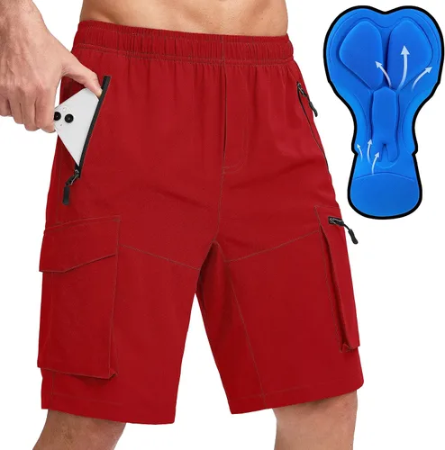 Pantalones cortos de ciclismo de montaña para hombre, con acolchado 3D, ajuste holgado, MTB ciclismo, ciclismo, ciclismo, ciclista, pantalones