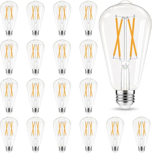 Miniatura 8 de GvvooHome - Bombillas LED regulables Edison, bombilla LED E26 equivalente a 60 W, luz blanca fría 4000K, bombillas vintage ST58, CRI de 90+, 6 W 600