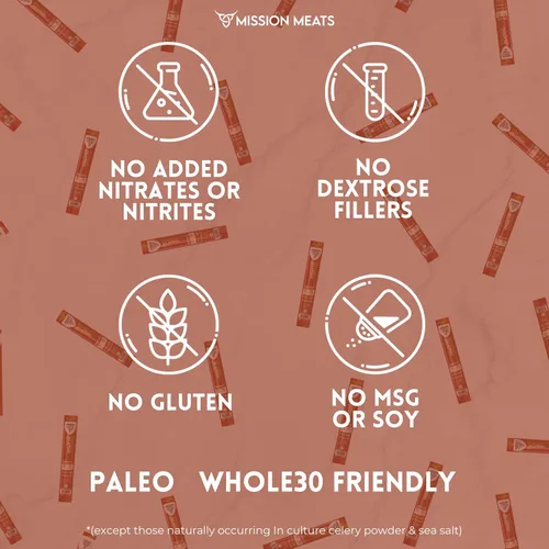 Miniatura 6 de Palitos de carne Mission Meats – 100% alimentados con pasto y criados en pasto, sin azúcar, envoltos individualmente, refrigerios saludables, aptos