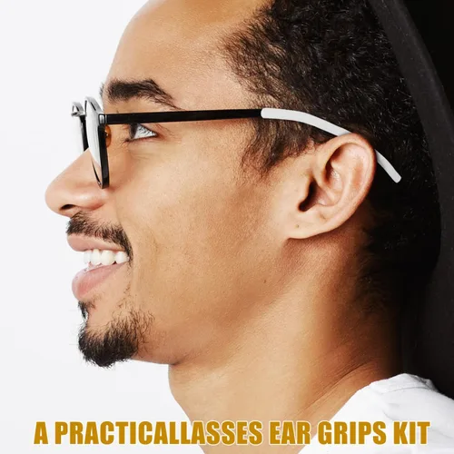Miniatura 3 de 4 pares de puntas de silicona para patillas, agarres antideslizantes para las orejas para marcos de metal finos, reemplazo de retenedor de gafas