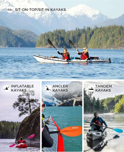 Miniatura 5 de Adjustable Carbon Fiber Shaft Kayak Paddle, Kayaking Oars with Reinforced Nylon Blade for Adults, 4 Piece, 86in/220cm to 90in/230cm