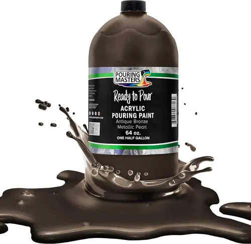 Miniatura 35 de Pouring Masters - Acrílico metálico dorado de 24 quilates - Listo para verter - Pintura para verter - A base de agua premezclada de 32 onzas