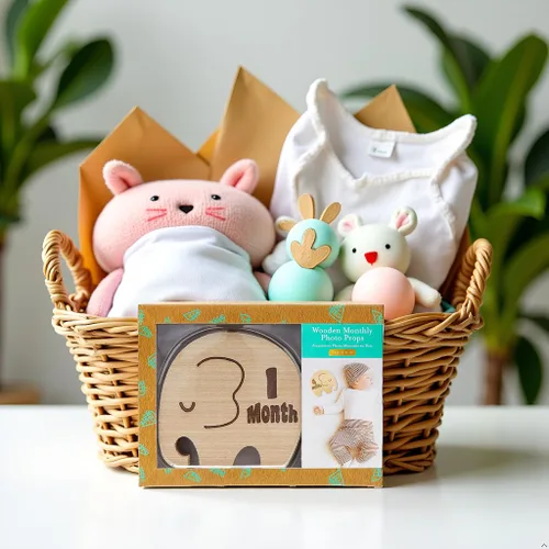 Miniatura 3 de Kate & Milo Accesorios de hito de madera, discos de fotos mensuales para bebés, fotos de recuerdo de recién nacidos, regalo de padres nuevos