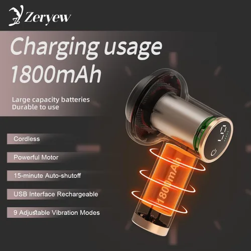 Miniatura 3 de ZY ZERYEW Masajeador inalámbrico para celulitis, herramienta de drenaje linfático de mano, mini máquina de esculpir el cuerpo con 9 velocidades y 8