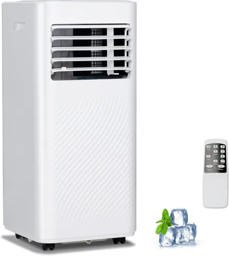 PETSITE Aire acondicionado portátil de 10000 BTU, unidad de refrigeración de CA 3 en 1 con control remoto, deshumidificador, modo de suspensión, kit