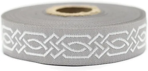 Miniatura 19 de Carrete de 10.9 yardas 0.79 pulgadas de ancho azul celta Claddagh bordado Jacquard Ribbon 20272