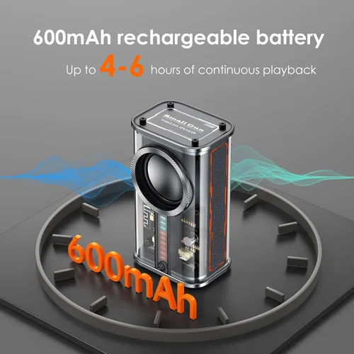 Miniatura 7 de Altavoz Bluetooth portátil con luces, mini altavoz Bluetooth inalámbrico transparente con TWS, perfecto pequeño altavoz con sonido HD y bajo