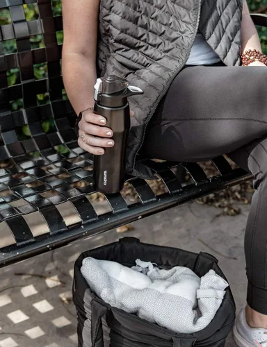 Miniatura 5 de Cupture Botella de acción con asa - Acero inoxidable aislado al vacío, 22 oz Rosa