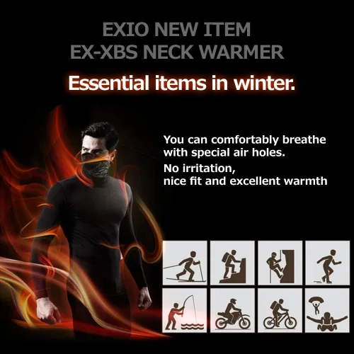 Miniatura 7 de EXIO - Polainapasamontañas abrigador para el cuello, en invierno (1 paquete o 2 paquetes) Cobertura facial a prueba de viento para esquí, snowboard