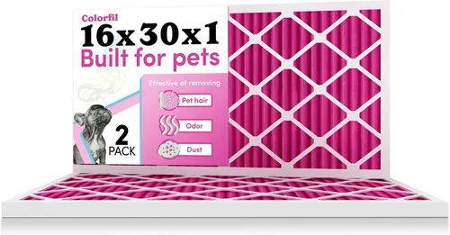 Miniatura 9 de Colorfil - Filtro de aire de 18 x 18 x 1 pulgadas, filtros que cambian de color para olores de gatos y perros, filtro de aire acondicionado MERV 8