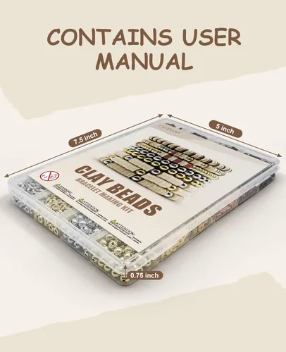 Miniatura 7 de Kit de Fabricación de Pulseras ClaBead 3200 Piezas, Kit de Pulseras de Cuentas de Arcilla con Cuentas de Oro y Cuentas de Plata (Tono Tierra)