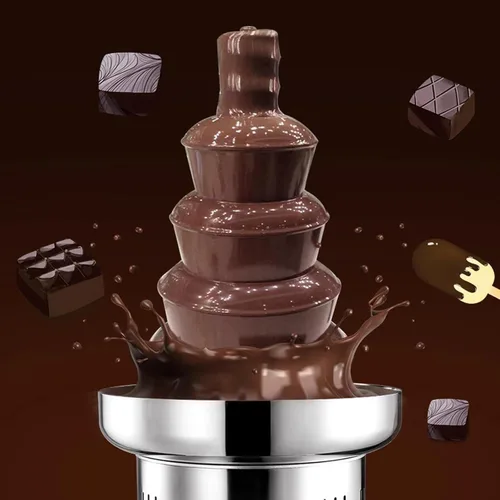Miniatura 7 de Fuente de cascada de chocolate, 4 niveles, 6.6 libras, acero inoxidable, comercial, torres de fuente de chocolate, bricolaje para fiestas