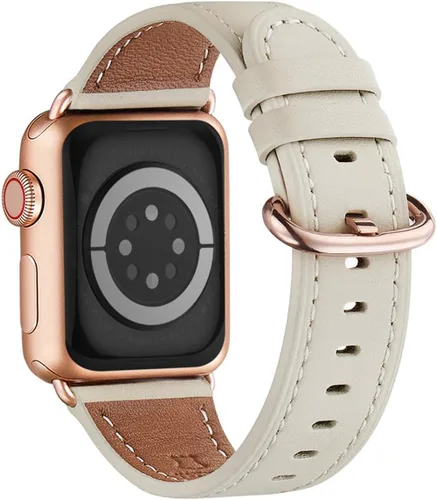 Miniatura 22 de WFEAGL Compatible con Apple Watch Banda 38mm 40mm 41mm para Mujeres, Correa de Cuero de Grano Superior para iWatch Ultra SE & Series 9 8 7 6 5 4 3