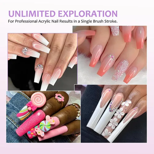 Miniatura 6 de Cepillo de uñas acrílicas, 100% Kolinsky Sable para aplicación acrílica, herramientas profesionales de calidad de salón con caja para arte de uñas
