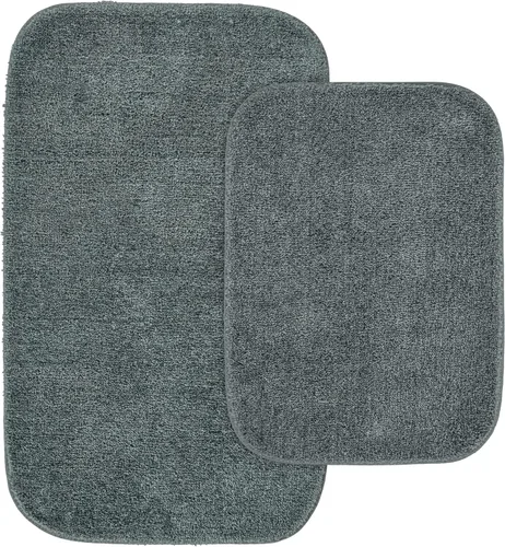 Miniatura 19 de Garland Rug 2 alfombras de baño tradicionales de nailon lavables color morado (17 x 24 pulgadas, 21 x 34 pulgadas), suaves, absorbentes y elegantes