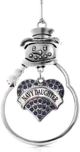 Miniatura 193 de Colgante de plata con diseño de Detroit con forma de corazón y muñeco de nieve con circonitas cúbicas