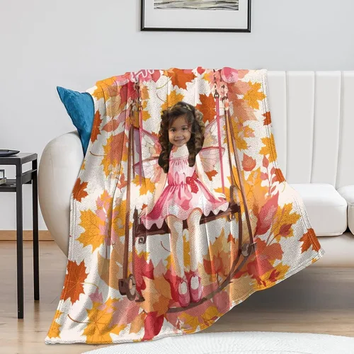Miniatura 5 de Artsadd Manta facial personalizada de princesa para niñas, personalizada con cara de niños, manta personalizada para niños, nombre de foto de bebé