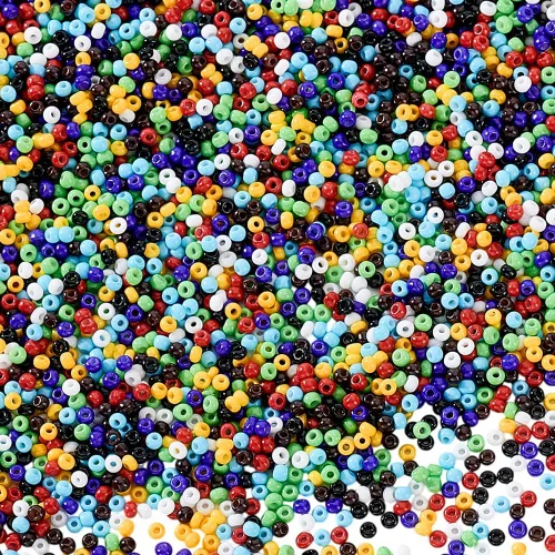 Miniatura 15 de PandaHall Elite - 6000 cuentas de semillas de vidrio 11/0, cuentas redondas opacas de color blanco para la cintura, cuentas espaciadoras de 0.079