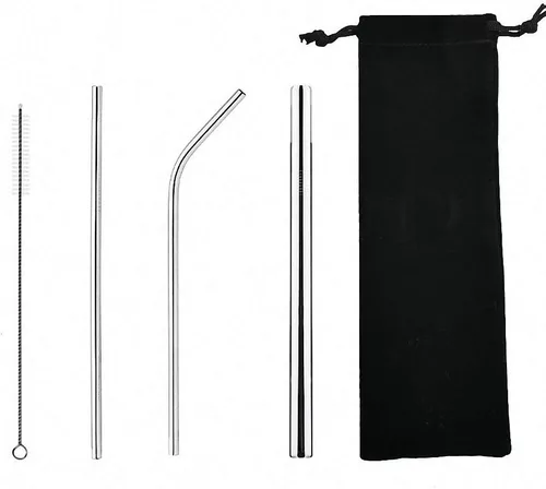 Miniatura 11 de 7 popotes de metal para beber con 2 cepillos de limpieza de 8.5 pulgadas, cuchara de barra reutilizable para café helado, bebida congelada, batidos