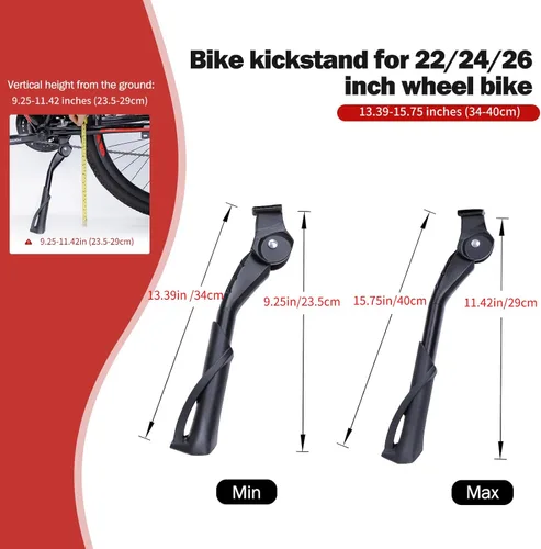 Miniatura 2 de Cyfie Soporte para bicicleta, soporte central para bicicleta de adulto de 22, 24, 26 pulgadas, soporte ajustable universal para bicicleta de montaña