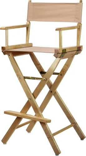 Casual Home - Silla de director de 30.0 in, marco natural, con lona bronceada, altura de barra