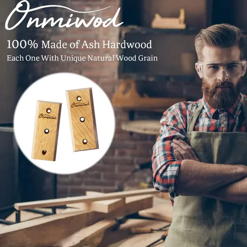 Miniatura 2 de Onmiwod Soporte de pared para guitarra, paquete de 2 unidades, colgador de guitarra de madera dura de ceniza, soporte de pared para guitarra