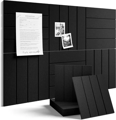 Miniatura 14 de Tablero de anuncios de fieltro grande de 36 x 24 pulgadas, alternativa al tablero de corcho – Paquete de 6 con 40 pestañas adhesivas extraíbles