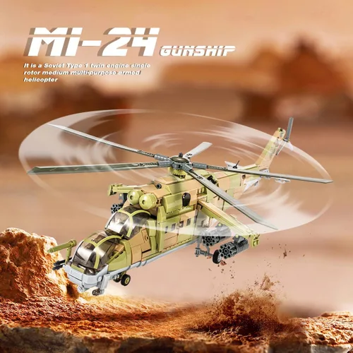 Miniatura 7 de DAHONPA MI-24S Helicóptero de Utilidad Media Militar del Ejército Conjunto de Ladrillos de Construcción de Avión, 850+ Piezas Bloques