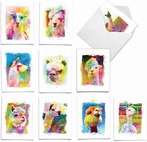 Miniatura 13 de The Best Card Company Surtido divertido juego de tarjetas de felicitación en blanco de acuarela de vida silvestre, incluye 10 diseños únicos