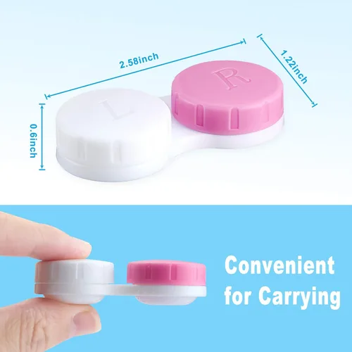 Miniatura 3 de Estuche para lentes de contacto de 12 piezas, caja colorida para lentes de contacto izquierdos/derechos, contenedor de soporte para lentes