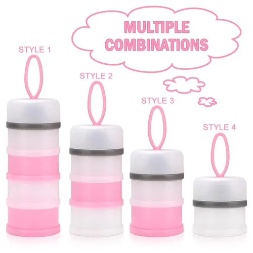 Miniatura 2 de Accmor 2 unidades de dispensador de fórmula para bebés para llevar, dispensador de fórmula apilable, contenedor de fórmula para llevar, contenedor